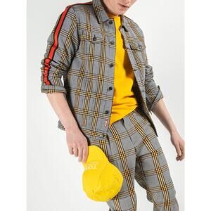 Scotch&Soda Men's Blouson Cotton Linen Plaid Shacket Jacket Size Medium